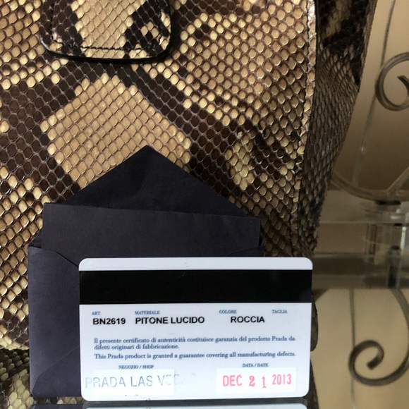 PRADA Python BN2619 Pitone Lucido Roccia Bag - Picture 5 of 13